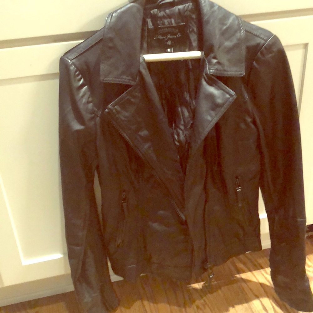 Black leather look jacket by MAVI